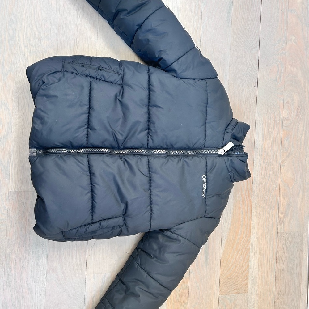 Off-White Boys Bookish Diag Down Puffer Jacket Kids Size 6 Made in Italy